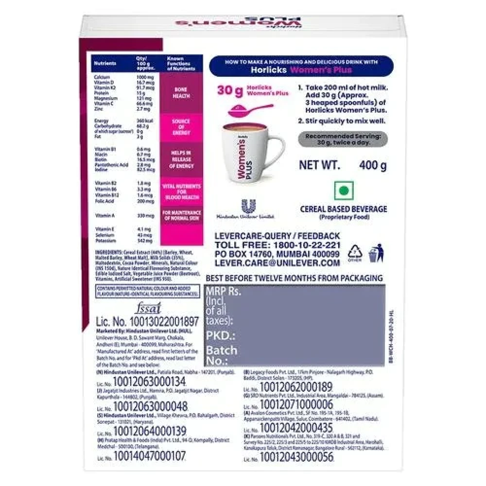 Women's Horlicks Chocolate Flavour, 400 g Refill Pack-5.webp